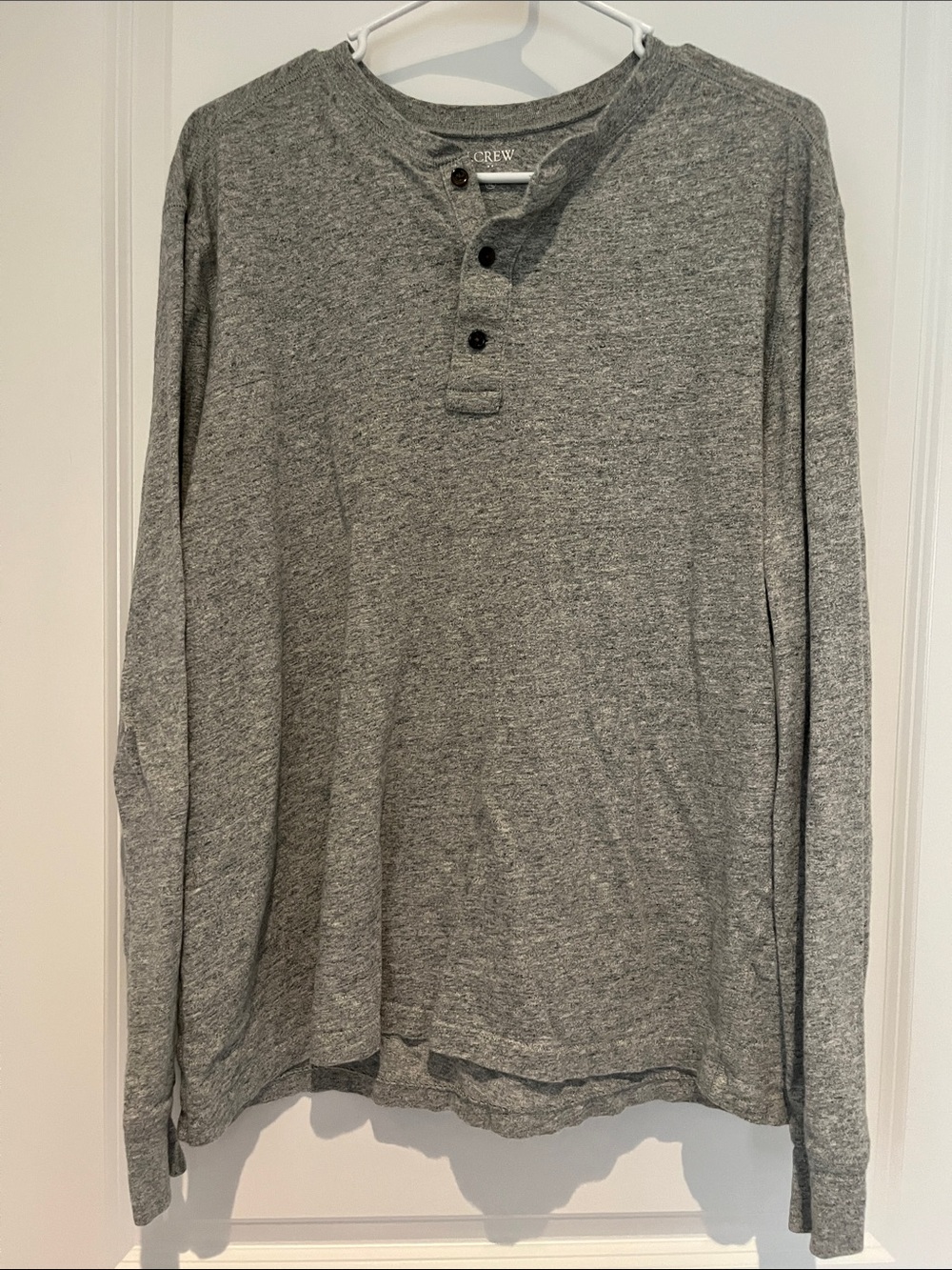 J. Crew Heather Gray Long-Sleeve Henley Shirt
